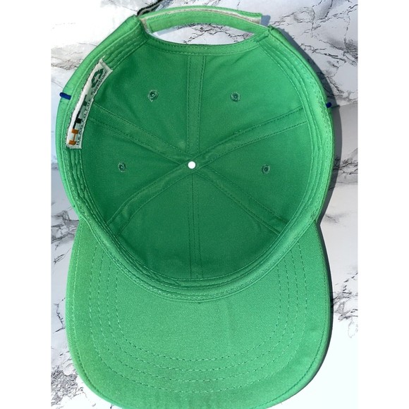 HTT Recycled Sprite Soda Logo Embroidered Blue Piping 6 Panel Fastner Cap Hat - Picture 6 of 12